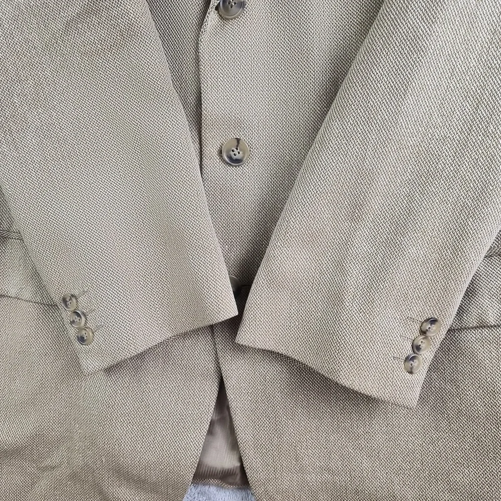 Ermenegildo Zegna Soft Blazer Jacket Mens 56R Beige Silk Wool Blend Switzerland